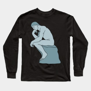 Rodin - The Thinker (blue version) Long Sleeve T-Shirt